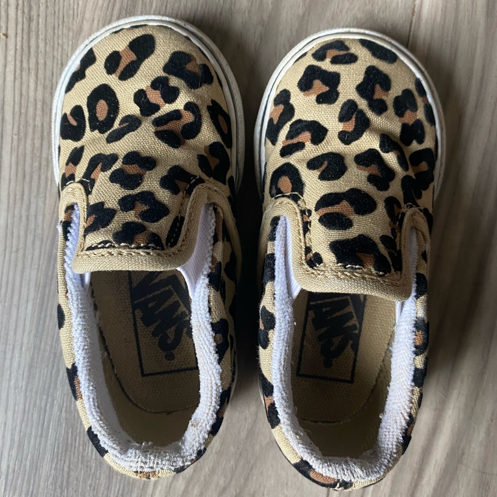 Cheetah vans slip on toddler size 5